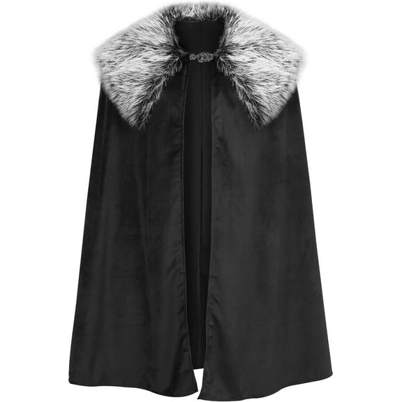 Renaissance Faux Fur Collar Cloak Medieval Vintage Cape Viking Cape King Lord Cosplay Cloak