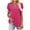 Hot Pink, variant on WREESH Women's Notch Neck Summer Blouse Petal Short Sleeve Casual Top in Solid Colors Gray