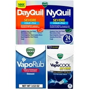 Vicks DayQuil and NyQuil Severe 24 Count + VapoCool Sore Throat Drops 45 Count + VapoRub 3.53oz