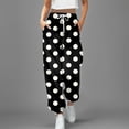 thumbnail image 2 of Youmylove Women Pants Fashion Trousers Polka Dot Printed Leggings Sports Casual Sweatpants Trend Stylish Comfy Lounge Clothes, 2 of 4