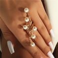 thumbnail image 3 of UDIYO Opening Ring Exaggerated Double Layer Faux Pearl Branch Women Ring Fashion Jewelry, 3 of 7