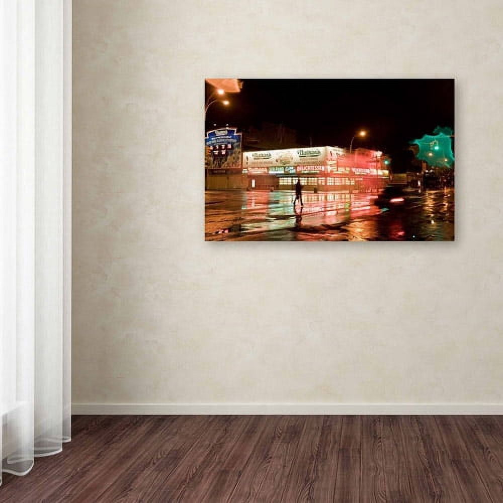 Trademark Fine Art "Nathan's Women Crossing Street Neon" Canvas Art by Yale Gurney