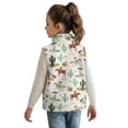 thumbnail image 3 of Uorisanigo Unisex Kids Fleece Vest Puffy Sleeveless Zip Front Western Cowboy Cactus Jacket Fall Winter Warm Outwear Full-Zip Jacket Vest Trendy Clothes Stand Collar Outwear, 3 of 7