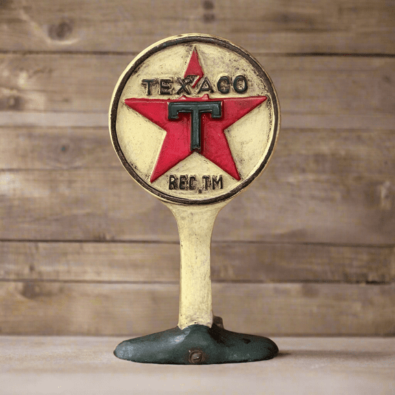 Texaco Cast Iron Doorstop With Painted Antique Finish (9.5" Tall)