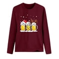 thumbnail image 4 of pimelu Christmas Shirts Clearance Christmas Shirts for Women Fashion Beer Glasses Print Loose Pullover Blouses Lightweight Round Neck Long Sleeve Ladies Tee Tops, 4 of 4