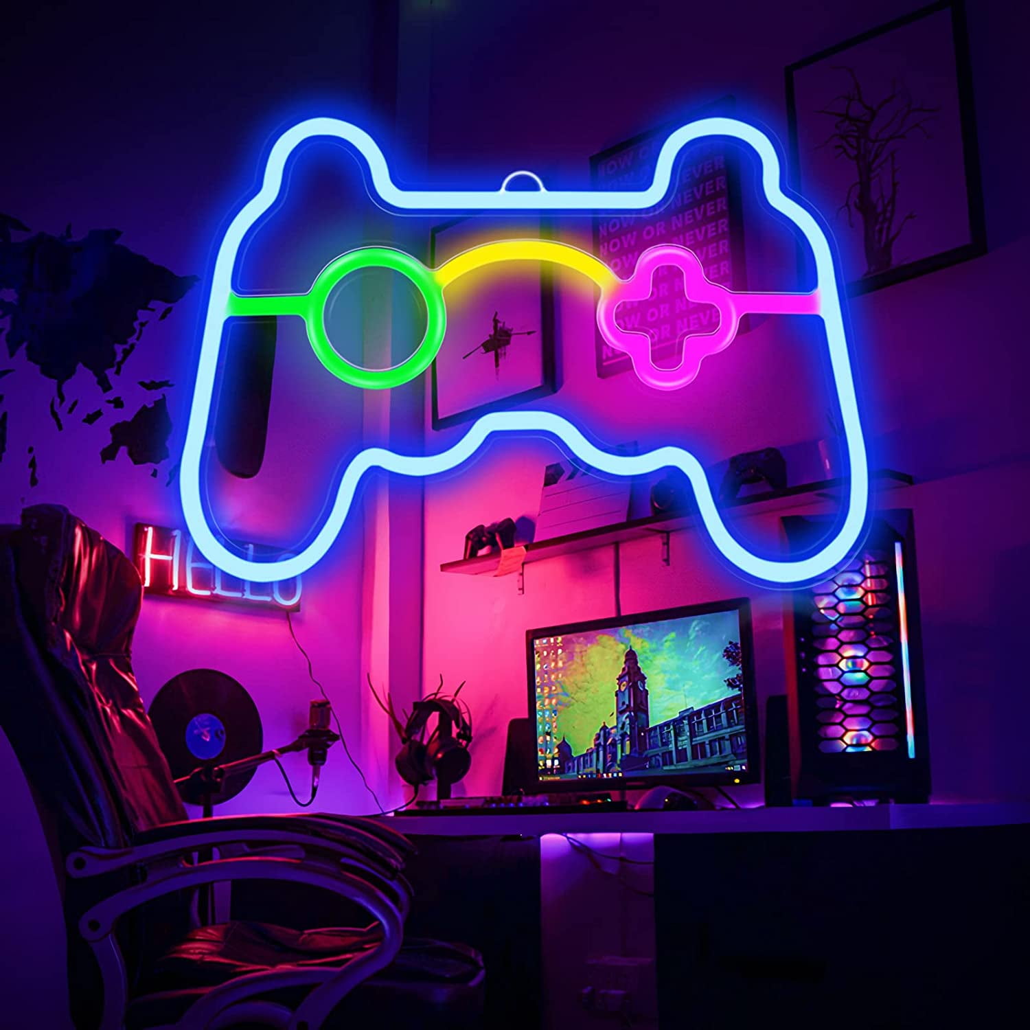 Gamer Neon Sign,eat Sleep Game Repeat Led Sign,game Room Neon Light,gamer  Led Light,game Room Wall Decor,gamer Gift Neon Sign,gift for Gamer 