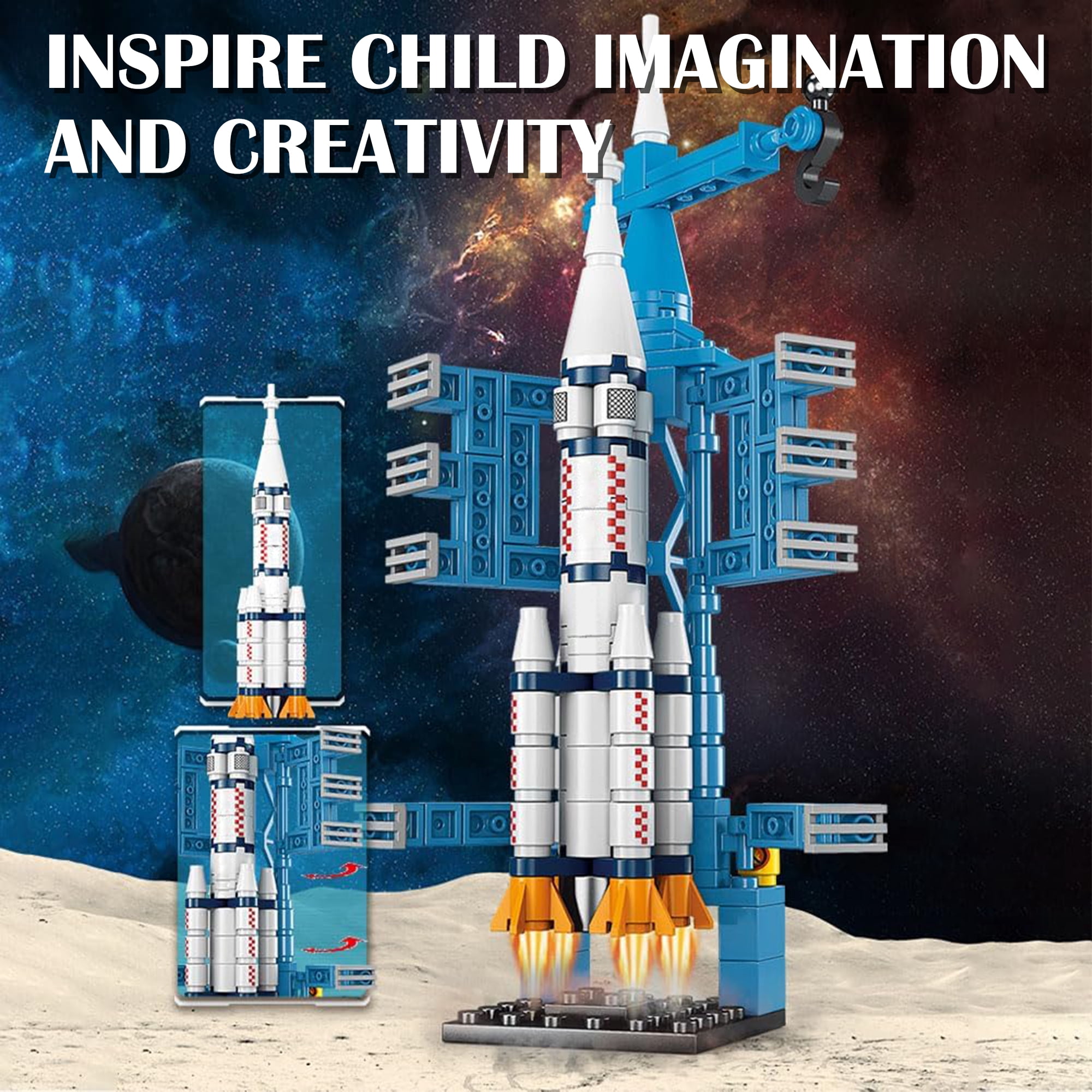 130PCS Building Blocks Toys for 6+ Years Kids Gift Idea Life Space Exploration Shuttle Toys, Space Toy Space Launcher for Boys Girls