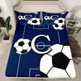 thumbnail image 2 of Castle Fairy Kids Boys Girls Letter Monogrammed C Twin Sheet Sets 3pcs,Sport Gamer Soccer Twin Fitted Sheet Microfiber,Ball Game Football Breathable Flat Sheet,Lightweight Room Decor, 2 of 7