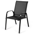 thumbnail image 4 of Patiojoy Chaises de Patio 4 Pcs Chaises de Camping de Jardin avec Accoudoir et Dossier Noir, 4 of 7