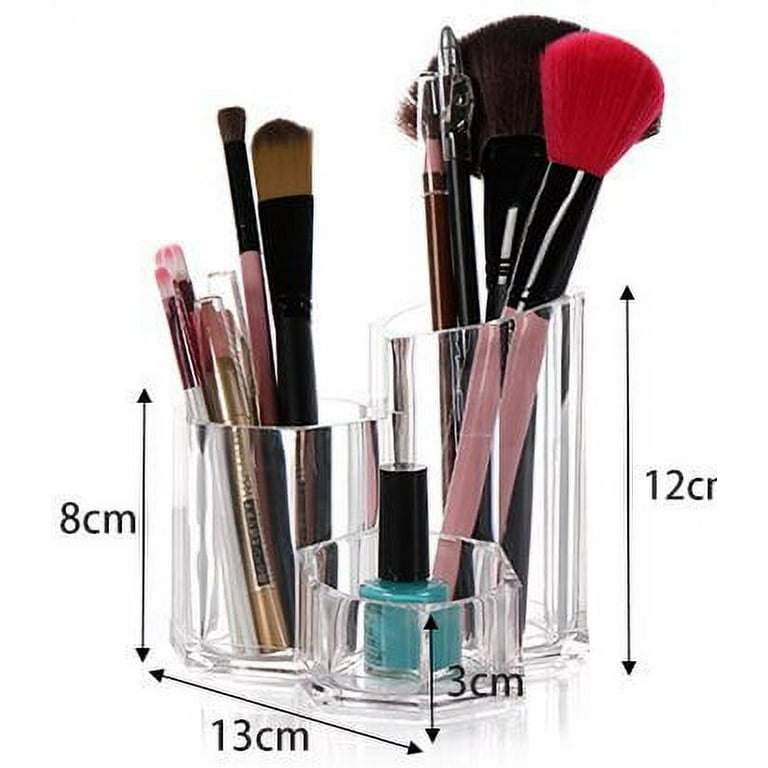 3 Slot Acrylic Makeup Brush Holders, Face Eyes Lips (7.9 x 3.75 x 2.8 –  GlamlilyOfficial
