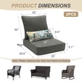 thumbnail image 5 of BPS 23x26x5 inch Outdoor Deep Seat Cushion, Water-Resistant Patio Furniture Cushions for Outdoor Chairs, Sofa, Couch, 2-Piece, Charcoal, 5 of 9