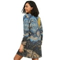 thumbnail image 2 of FORMRS Womens Long Sleeve Nightgowns Crew Neck Sleep Shirt Soft Pajamas Sizes S-3XL, Swirling Starry Sky, 2 of 8