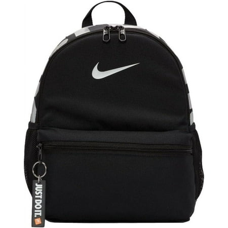 Nike Unisex Backpack Brasilia Mini Polyester, Black & Metallic Silver