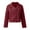 Wine, variant on Fiaer Leather Cropped Jackets for Women Zipper up Plus Size Lapel Collared Long Sleeve Trendy Moto Tops XL