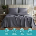 thumbnail image 5 of Moonlight20015 Bed Sheet Set 1800 Series 4-Piece Deep Pocket Luxury Soft Microfiber Full Gray, 5 of 8