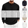 thumbnail image 3 of Linfrsh Mens Long Sleeve Tee Shirts Men's Ribbed Henley Shirt Short Sleeve Slim Fit Muscle Shirt Fitted Cotton Casual Long Sleeve, 3 of 9