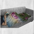 thumbnail image 6 of Lotus Soft Flannel Fleece Throw Blanket, Flower Blooming in Spring Meadow Natural Garden, Cozy Plush for Indoor and Outdoor Use, 60" x 80", Pale Pink Pale Blue, by Ambesonne, 6 of 6