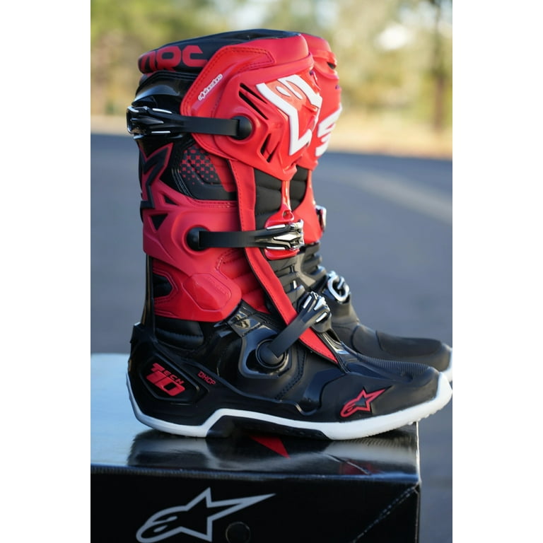 Alpinestars Tech 10 Mens MX Offroad Boots Black/Red 8 USA