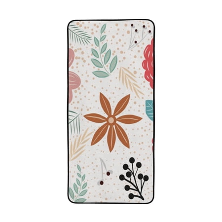 LNWH Bath Towel  Nature Flora Background Pattern Absorbent Coral Fleece Bath Towel for Bathroom  Gym  Beach-27x55in