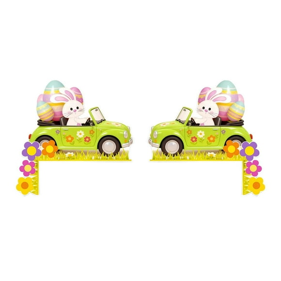 TIELUTT Easter Door Corner Adornment Happy Easter Door Adornment for Porch Garden Home Indoor 6 Ft Garland Flocked 12daysof Christmas Architectural Salvage Stained Glass Beads Door Clear Thread for