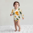 thumbnail image 4 of Xecao Sunny Yellow SunFlower Print Baby unisex-baby Cotton Long-sleeve Bodysuits-6 Months, 4 of 6