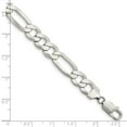 thumbnail image 2 of 925 Sterling Silver Lobster Claw Closure 9.5mm Polished Flat Figaro Chain Bracelet 8 Inch Link Bracelet for Women and Me, 2 of 2
