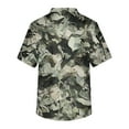 thumbnail image 4 of Domuza Scrub Tops Men Plus Size Short Sleeve V-Neck Working Uniform Camo Print Stretch T-Shirt Soft Comfort Nursing Top with Pockets Mint Green L, 4 of 4