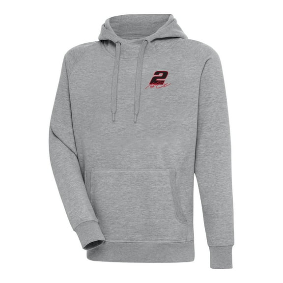 Men's Antigua Heather Gray Austin Cindric Victory Pullover Hoodie