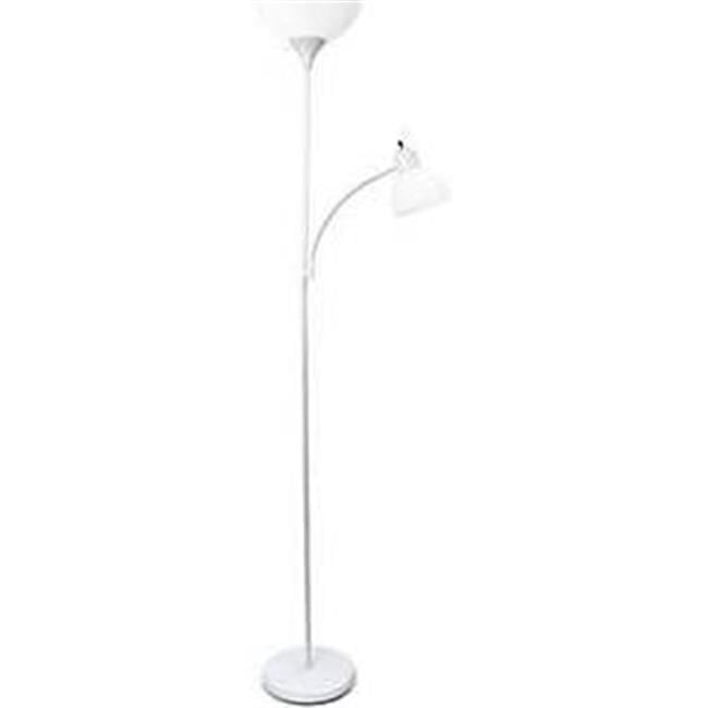 Arched Floor Lamp Brushed Nickel Base & Pole with TC White shade