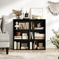 thumbnail image 3 of Giantex 3-Cube Bookcase, Floor Standing Open Bookshelf w/7-Position Adjustable Shelves, Modern Display Shelf, Black, 3 of 9