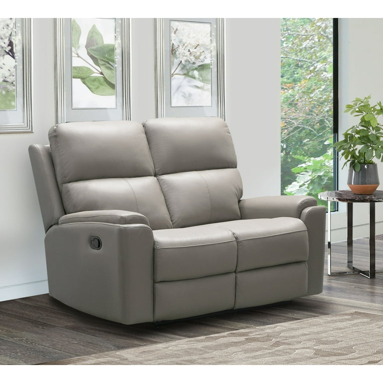 Abbyson Bristol Top Grain Leather Reclining Sofa 3 Piece Set Gray Walmart