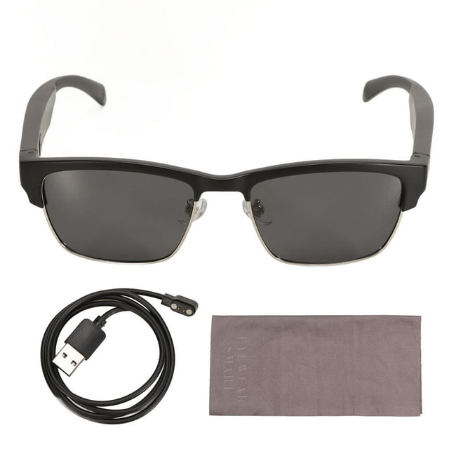 Lunettes Intelligentes Étanches, Lunettes Bluetooth à Conduction Osseuse Sans Fil Lunettes de Soleil Sport Musique Matériaux de Première Qualité