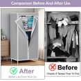 thumbnail image 4 of 16mm Hanging Closet Organizer, Durable Portable Closet Wardrobe T-Zipper Design & Full-Cover Dustproof Cover, Dtorage Closet RackShelf for Bedroom, Apartment, Dorm, Light Gray, 4 of 12
