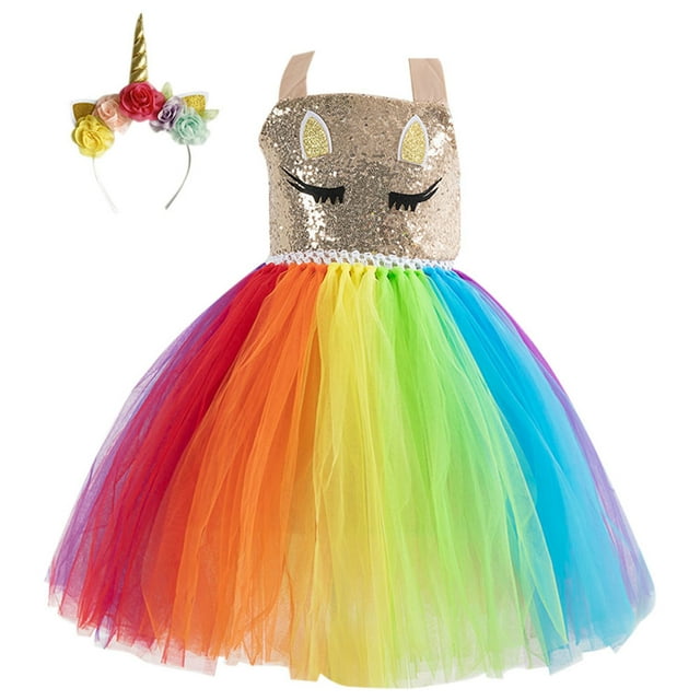 Zshosam Robe Filles Filles Robes Paillettes Fleur Filles Robe de Fête Demoiselle d'Honneur Robe de Bal Mariage Tulle Taille 2T 3T,(Jaune 2-3 Ans)