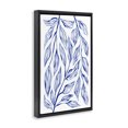 thumbnail image 3 of Stupell Industries Simple Blue Leaves on White Floral Painting Black Floater Framed Canvas Art Print Wall Art, 21 x 31, 3 of 9