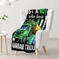 thumbnail image 2 of School Bus Blanket for Boys - 30 x 40 Inches Cute Throw Blanket Gifts for Kids Truck Lovers - Black Soft Fuzzy Car Blankets for Lap Couch Travel, 2 of 5