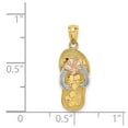 thumbnail image 2 of 14k Solid Gold Tri Color Plumeria Sandal Pendant Necklace 22.7mm long Pendant for Women - 1.3 Grams, 2 of 2
