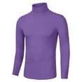 thumbnail image 2 of Unique Bargains Men's Pullover Lightweight Long Sleeve Top Turtleneck T-Shirt 40 Purple, 2 of 7