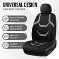thumbnail image 5 of Coverado Car Seat Covers, Faux Leather with Mesh Fabric Front Car Seat Protectors, 4 Pieces Universal Fit for Most Cars SUV Trucks, Black&Gray, 5 of 10