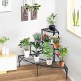 thumbnail image 3 of Wisfor 3 Tier Corner Plant Stand Metal Flower Display Rack for Indoor Outdoor,Sleek Black,23" Height, 3 of 10