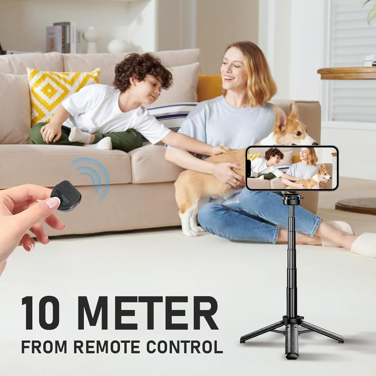 4-in-1 Multifunctional 360° Rotation Magnetic Selfie Stick, 360° Rotation Phone Tripod with Wireless Remote, Portable Extendable Mag Tripod, Phone Stand for Video Recording or Vlogging