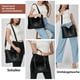 thumbnail image 4 of Bolso de mano grande para mujer - Tote Bag, Shopper, Bolso de hombro de piel para mujer, Bolso bandolera para mujer, Bolso con asa de piel sintética y cartera, Juego de 2, 4 of 5