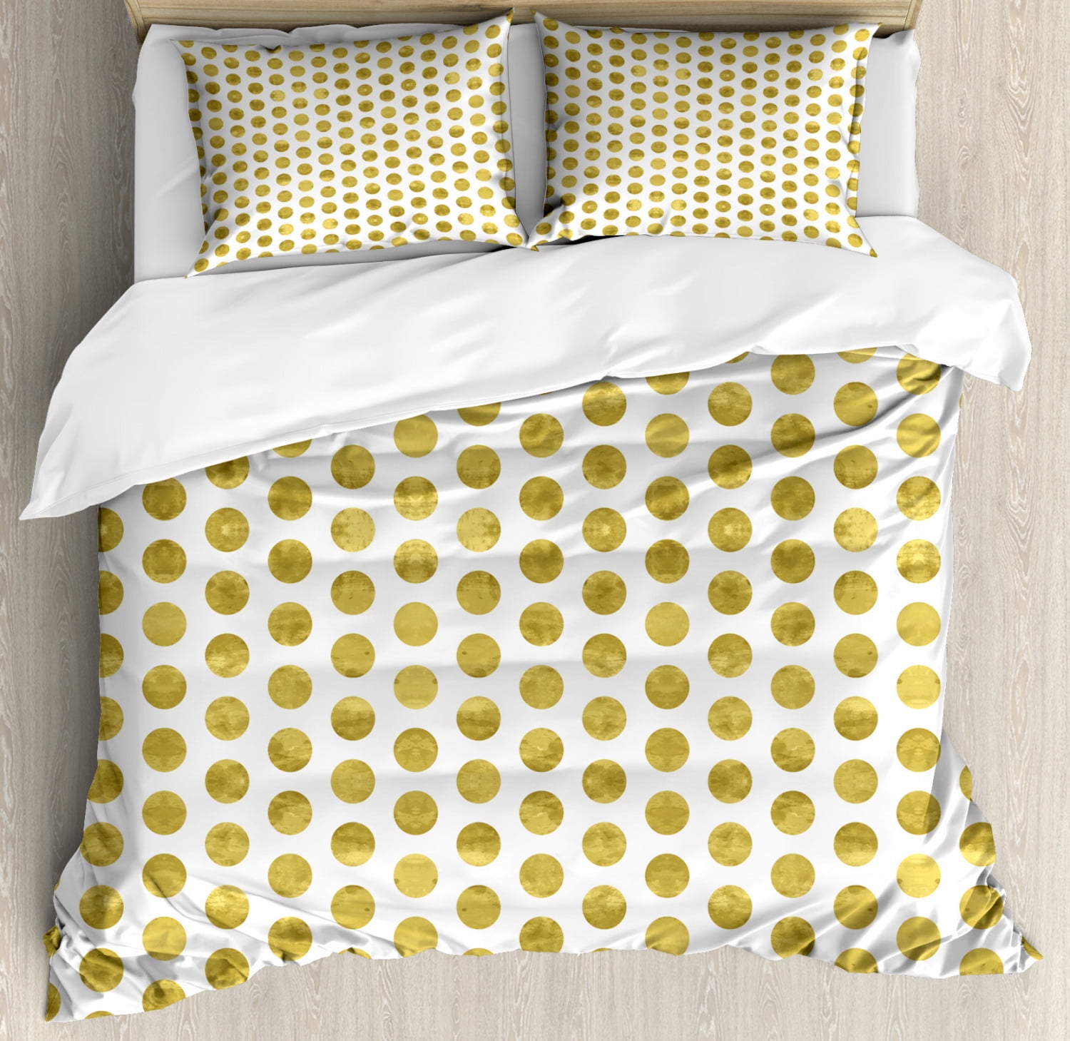 Polka Dots King Size Duvet Cover Set, Traditional Wide Spared Polka