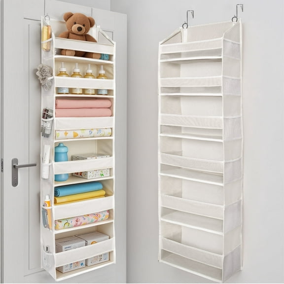 Koosom Over-the-Door-Organizer 6-Tier 6-Pocket Hanging Organizer, Beige, 1 Count