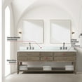 thumbnail image 5 of Lexora Norwalk 84 in W x 22 in D Grey Oak Double Bath Vanity, Carrara Marble Top, Faucet Set, and 36 in Mirrors, 5 of 6