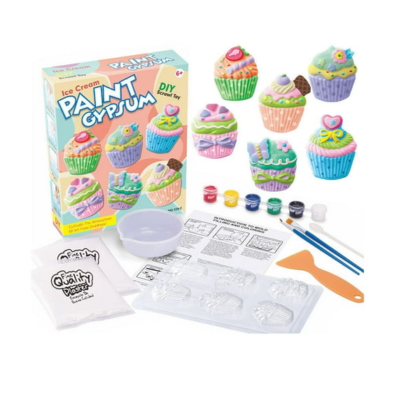 Christmas Diy Plaster Painting Kit, With 30Ml Paint Creative Art Craft Activity, For Kids Holiday Decorating Fun