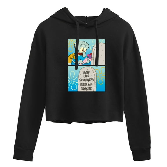 SpongeBob SquarePants - Squidward Hopes and Dreams - Juniors Cropped Pullover Hoodie