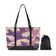 thumbnail image 7 of FORMRS Canvas Laptop Tote Bag for Women with 15.6" Computer Compartments Shoulder Handbag, Purple Wave Pattern, 7 of 7