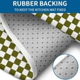 thumbnail image 4 of Olive Green and White Checkerboard Pattern Bathroom Rugs Sets 3 Piece,Toilet Cover Set,Absorbent Non Slip Bathroom Mats Sets with U-Shaped Contour Rug Toilet Rug Set, 4 of 5
