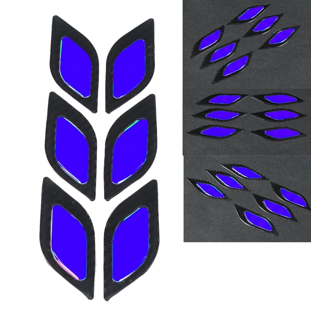 Puerta 6 Piezas Etiqueta Reflectante De Puerta Calcomanía De Advertencia Antiarañazos Estilo De Fibra De Carbono Para Coche Motocicleta Camión Azul